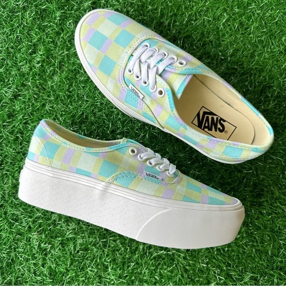 💫Vans Authentic Stacked Pastel Picnic Mixed Plaid SEND OFFERS - Picture 7 of 9